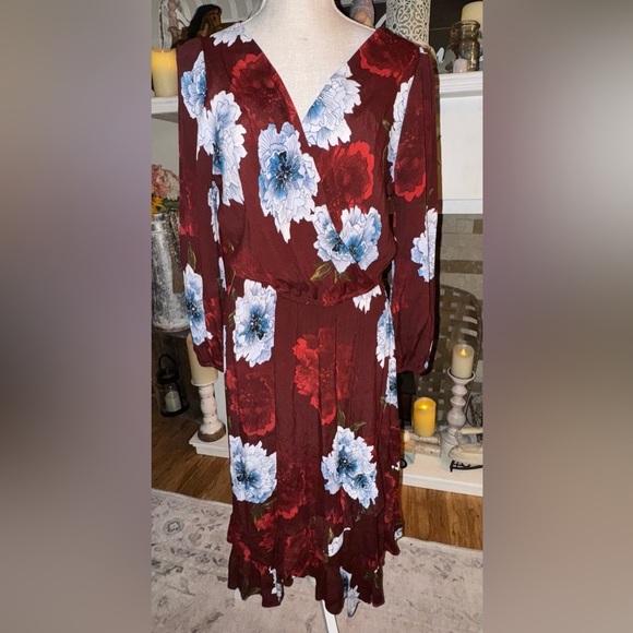 Anthropologie Plenty By Tracy Reese Aleah Floral Faux Wrap Dress Size M EUC - Picture 2 of 15